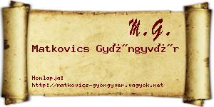 Matkovics Gyöngyvér névjegykártya